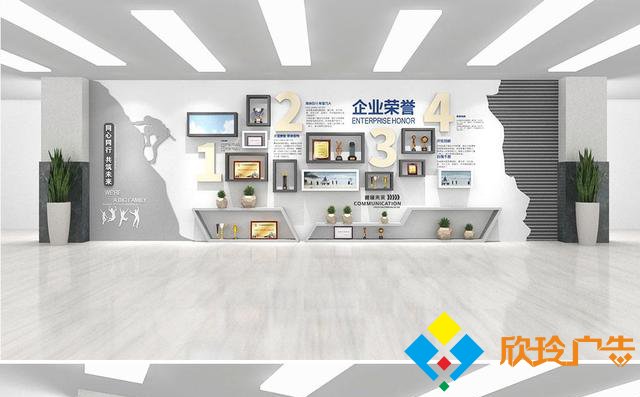 深圳公司企业荣誉墙设计效果图 让企业增添文化内涵